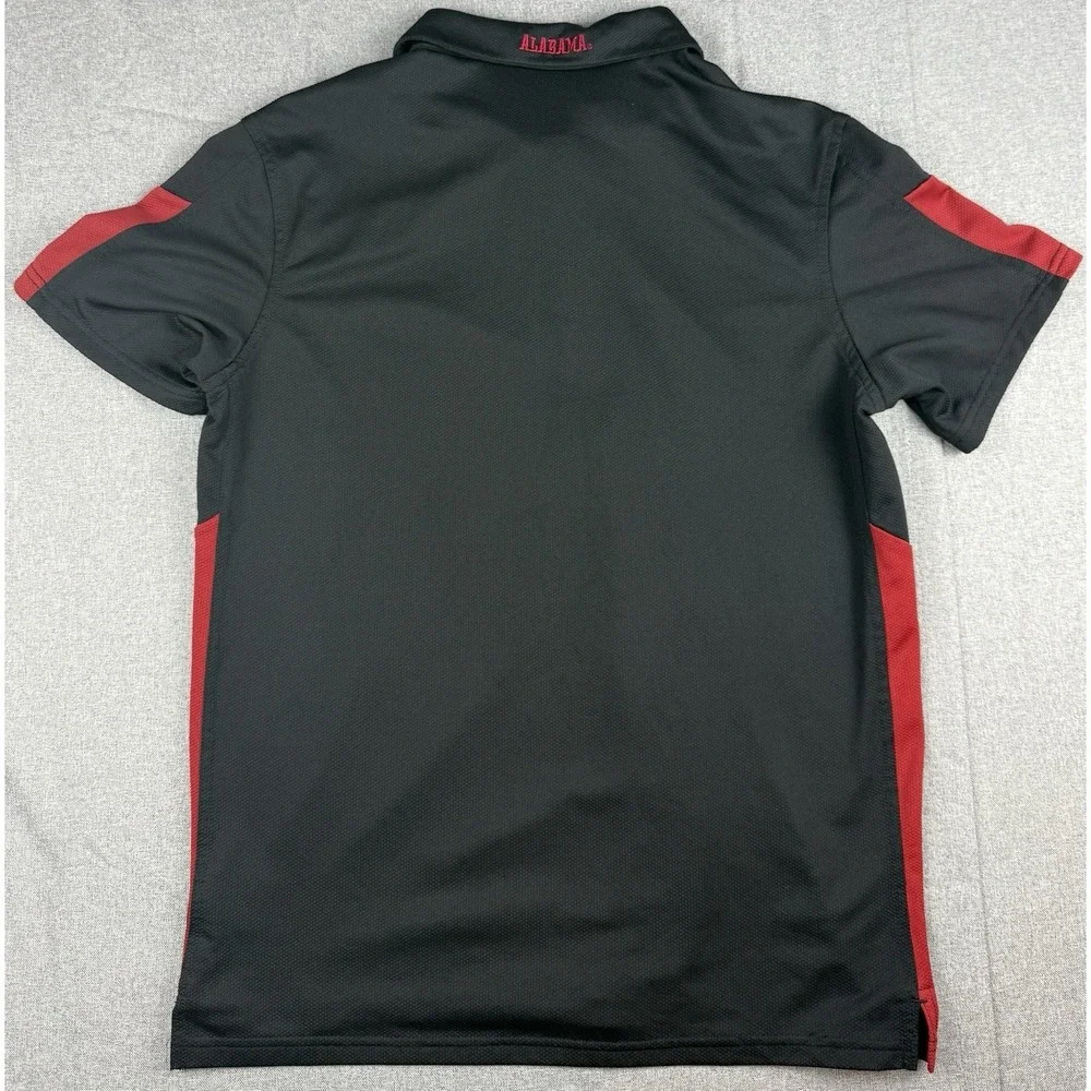 Nike Dri-FIT Alabama Elephant Polo Shirt Black Red Colorblock Men's M Golf